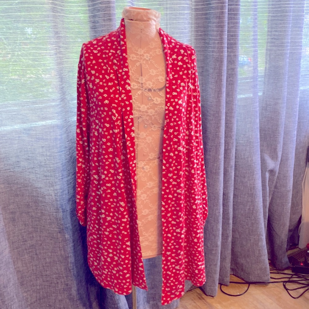 Comfy floral cardigan sz L